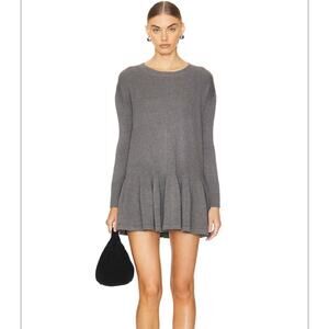 NWT Free People Size Large Time On My Side Mini Dress Long Sleeves Grey
